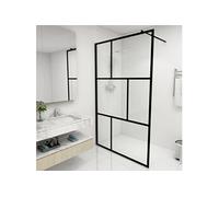 vidaXL Paroi de douche à l'italienne Verre trempé Noir 115x195 cm