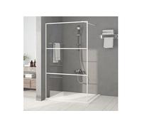 vidaXL Paroi de douche Écran cloison 115x195 cm Verre ESG transparent Blanc