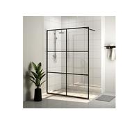 vidaXL Paroi de douche 140x195 cm Verre ESG transparent Noir 151027