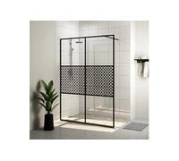 vidaXL Paroi de douche 140x195 cm Verre ESG transparent Noir
