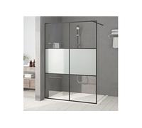 Inloopdouchewand 140x195 cm halfmat ESG-glas zwart152109