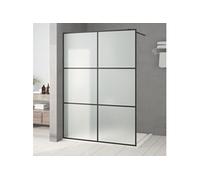 vidaXL Paroi de douche Noir 140x195 cm Verre ESG dépoli