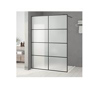 Inloopdouchewand 140x195 cm mat ESG-glas zwart152134