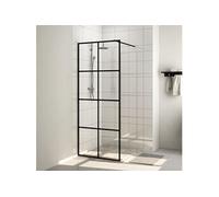 Inloopdouchewand 80x195 cm ESG-glas transparant en zwart151033