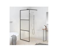 Inloopdouchewand 80x195 cm halfmat ESG-glas zwart151872