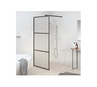 vidaXL Paroi de douche 80x195 cm Verre ESG dépoli Noir