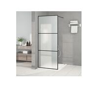 vidaXL Paroi de douche Noir 80x195 cm Verre ESG dépoli