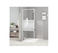 vidaXL Paroi de douche Blanc 80x195 cm Verre ESG transparent