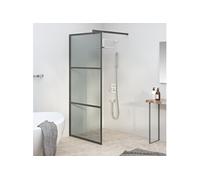 vidaXL Paroi de douche 90x195 cm Verre ESG foncé Noir