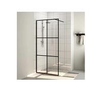 vidaXL Paroi de douche avec verre ESG transparent 90x195 cm Noir