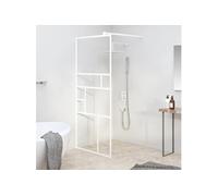 vidaXL Paroi de douche Cloison de baignoire 90x195 cm Verre ESG Blanc