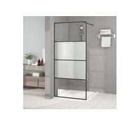 vidaXL Paroi de douche Noir 90x195 cm Verre ESG demi-dépoli
