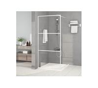 vidaXL Paroi de douche Blanc 90x195 cm Verre ESG transparent