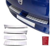 Inly Lot de 4 protections pour pare-chocs intérieur + extérieur en acier inoxydable chromé compatible avec Sandero (2021-2024)