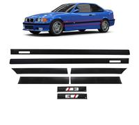 INLY Lot de 6 moulures latérales de porte et clips Style M3 Compatible avec Série 3 E36 Cabriolet/Coupé (1990-1999)