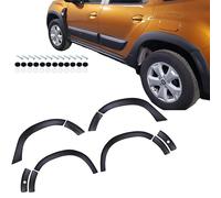 Inly Parts Lot de 8 pièces de protection de roue en plastique ABS noir pour Duster (2018-2024) Droit & Gauche