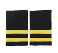 inlzdz 1 Paire Épaulettes d'uniforme de Pilote Traditionnel Épaulette de Marin Pilot Airline Uniforme Professionnel Accessoires Déguisements Pilote Costume Cospaly Or&Noir 2 Barre