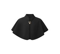 inlzdz Enfant Fille Bébé Princesse Cape Princesse Cardigan Mariage Baptême Soirée Gilet pour Robe Veste Danse Ballet Piano Scène Performance Boléro Anniversaire en Coton A Noir 3-5 Ans