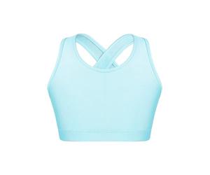 inlzdz Enfant Fille Soutien-Gorge de Sport Jogging Crop Top de Danse Moderne Jazz Brassière Bra Push-up Tank Top Danse de Rue Hip-Hop Débardeur Sportwear 4-16 Ans Bleu Clair 11-12 Ans