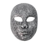 inlzdz Halloween Masque Effrayant Crâne Horreur Visage Entier Cosplay Accessoires Rotin Argent 2 Taille unique