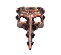 inlzdz Masque De Médecin De La Peste Mécanique À Engrenages Dentés Masques À Bec D Oiseau Pour Mascarade Fête D Halloween Rouge 1 Taille unique