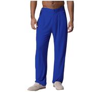 inlzdz Pantalon De Danse pour Hommes Long Latin Jazz Pantalon avec Poches pour Compétition De Danse Salon Tenue Moderne Bleu S