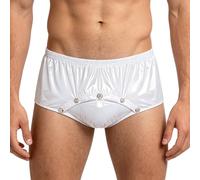 inlzdz Slip Anti Incontinence pour Hommes Lavable Et Réutilisable Enveloppe Couche Combinaison Couche sous Vêtement Imperméable Culotte sous Vêtements Blanc 3XL