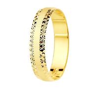 Inmaculada Romero IR Alliance Plaqué or 9 carats, finition mate, bords taillés au diamant, 4 mm de large. Gravure incluse. Personnalisable.