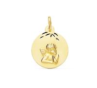 Inmaculada Romero IR Ange Médaille Burlón en or 9 carats, 14 mm, avec détails sculptés