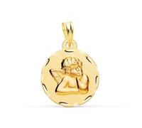 Inmaculada Romero IR Ange Médaille Burlón en or 9 carats, 14 mm, lunette sculptée