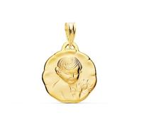 Inmaculada Romero IR Ange Médaille Chérubin en or 9 carats, 15 mm de relief. Gravure incluse dans le prix - Personnalisable.