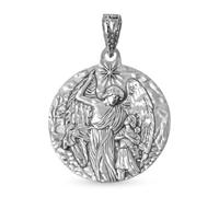 Inmaculada Romero IR Ange Médaille de la Garde en argent massif 925, 25 mm. Détails en relief au revers.