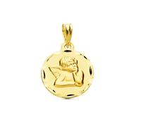 Inmaculada Romero IR Ange Médaille d'or Burlón 9 carats 16 mm sculptée avec un bord ondulé