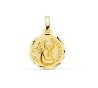 Inmaculada Romero IR Ange Médaille en or 9 carats de 14 mm gravée avec le message I WILL KEEP YOU