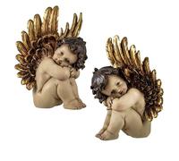 Inmaculada Romero IR Anges 2 Figurines 29 cm Assis Image Résine Ailes Dorées
