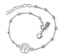 Inmaculada Romero IR Arbre Bracelet en argent sterling 925, 17 cm. Breloque de 10 mm. Chaîne carrée de 2,5 mm.
