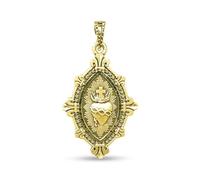 Inmaculada Romero IR Arrête-toi Médaille Pendentif Coeur de Jésus en Or massif 18 carats, 38 mm.