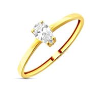Inmaculada Romero IR Bague Diamant de laboratoire taille poire en or jaune 18 carats, 0,35 carat. Pureté VS2-G. Largeur : 6 mm.
