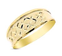 Inmaculada Romero IR Bague en or 9 carats estampillé avec une finition diamant et une largeur maximale de 9 mm.