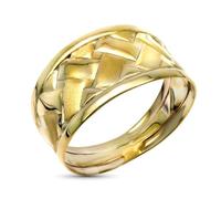 Inmaculada Romero IR Bague en or 9 carats tressé avec des bords polis et une largeur maximale de 11 mm.