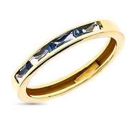 Inmaculada Romero IR Bague Or 9 carats avec pierre aigue-marine, canal de 4 mm de large.