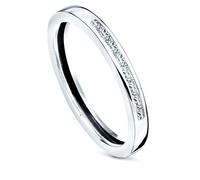 Inmaculada Romero IR Bague Or blanc 9 carats avec zircon cubique baguette dans un canal d'une largeur maximale de 2,2 mm.