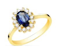 Inmaculada Romero IR Bague Saphir femme en or 18 carats 0,98 ct. quatorze diamants 0,02 ct.