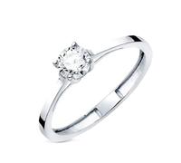 Inmaculada Romero IR Bague solitaire Bague en or blanc 18 carats à 4 griffes avec diamant de laboratoire taillé en G - VS1 de 0,50 carat