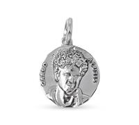 Inmaculada Romero IR Beato Médaille Carlo Acutis en argent sterling 925, 18 mm, brillante. Gravure incluse dans le prix - Personnalisable - GRAVURE INCLUSE DANS LE PRIX