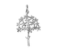 Inmaculada Romero IR Biznaga Pendentif en argent massif 925, 36 cm. Motifs de fleurs de jasmin.