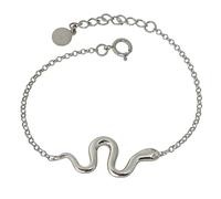 Inmaculada Romero IR Bracelet Argent massif 925, 15,5 cm, fermoir serpent de 12 mm, chaîne rolo de 2 mm, oxyde de zirconium