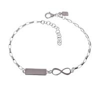 Inmaculada Romero IR Bracelet Argent massif 925, 17 cm. Symbole de l'infini 15 mm. Plaque lisse 15 x 5 mm. Forcée 2 mm.
