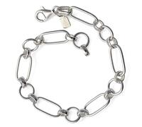 Inmaculada Romero IR Bracelet Argent massif 925, longueur 19 cm. Poignées ovales creuses de 16 x 7 mm et poignées rondes de 8 mm.