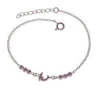 Inmaculada Romero IR Bracelet Argent sterling 925, 17 cm. Chaîne gourmette avec détail dauphin, 7 mm. Perles de 3,5 mm.